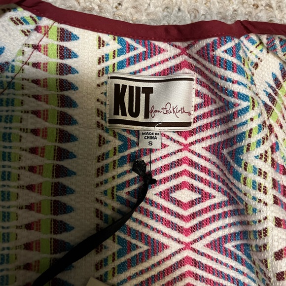 Kut from the Kloth colorful woven cropped open front jacket - Picture 5 of 14